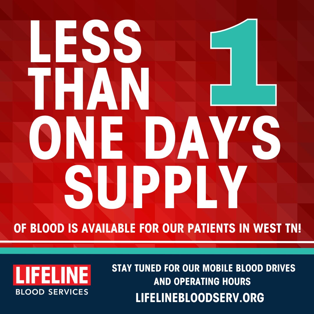 LIFELINE Blood Services Has One Day Supply - Your Help Is Needed | The ...